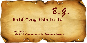 Balázsy Gabriella névjegykártya